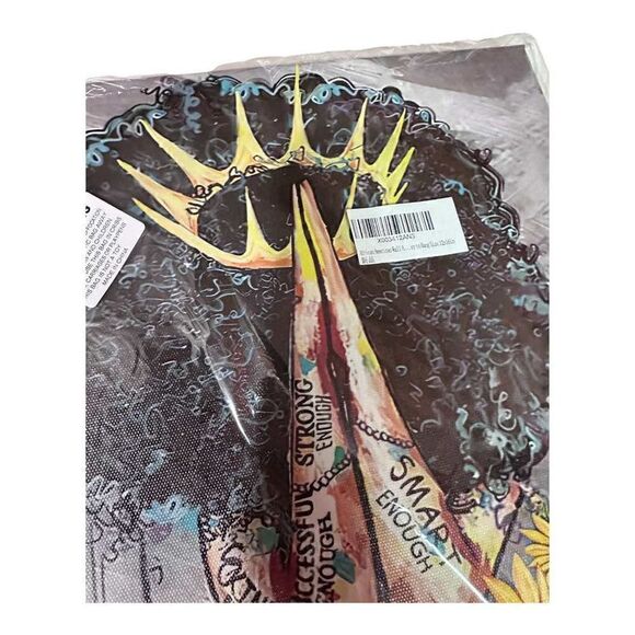 Black queen sunflower praying matte canvas wall art 12x16 - Picture 6 of 16